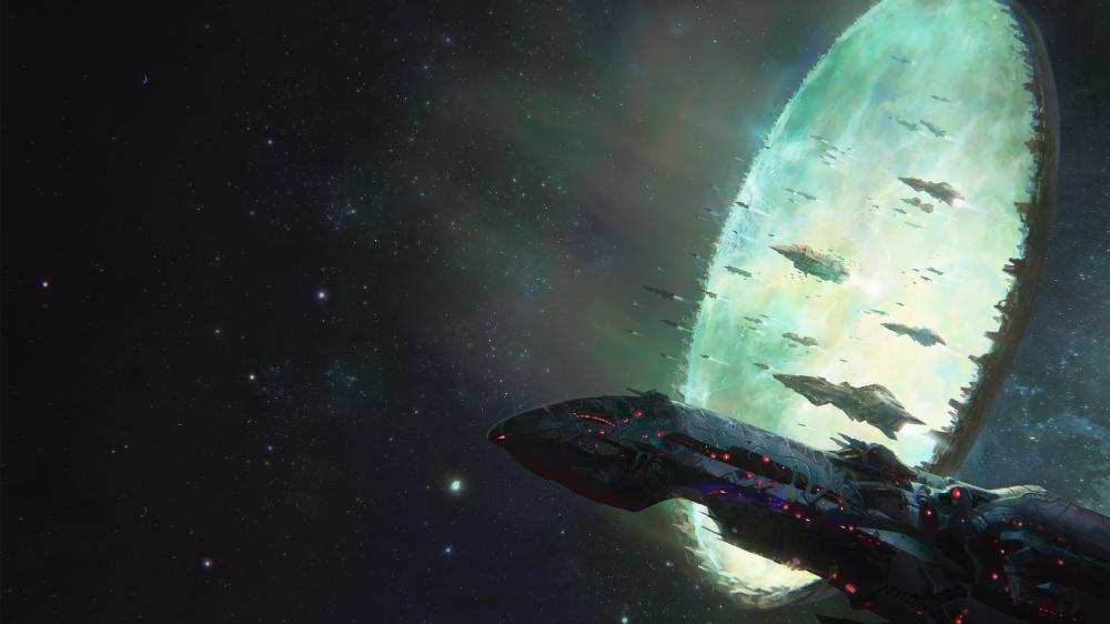 Cosmic Voyage Through the Stargate Galaxy wallpaper