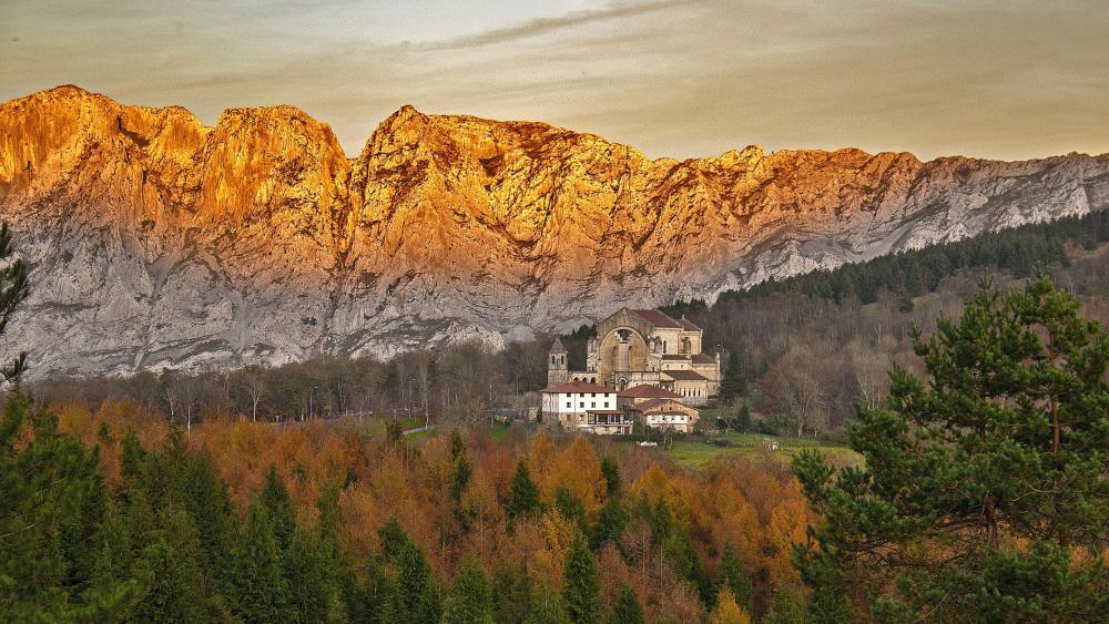 Santuario de San Antonio Amidst Majestic Mountains wallpaper