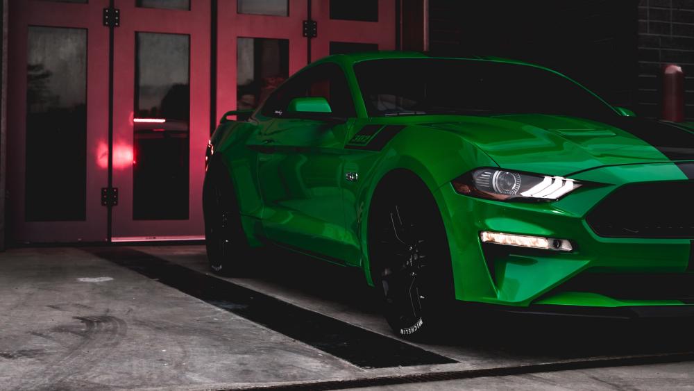Green Ford Mustang Beauty in 4K wallpaper