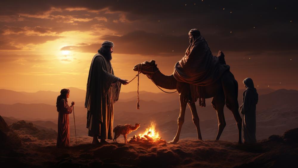 Bethlehem Scene Under a Desert Sky wallpaper