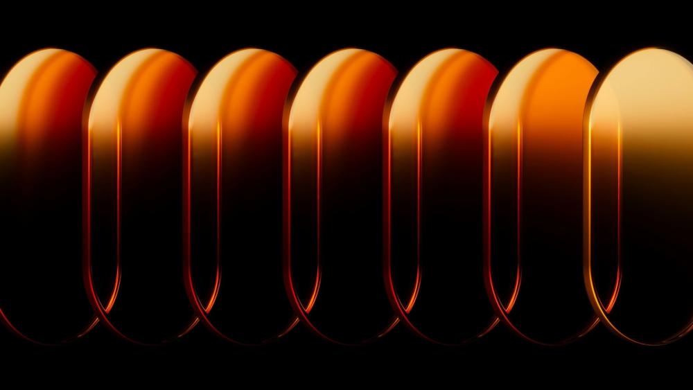 Sleek Metallic Curves in Warm Tones wallpaper