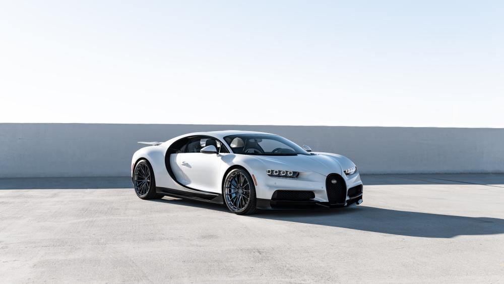 Elegant Bugatti Chiron in Stunning Silver Finish wallpaper