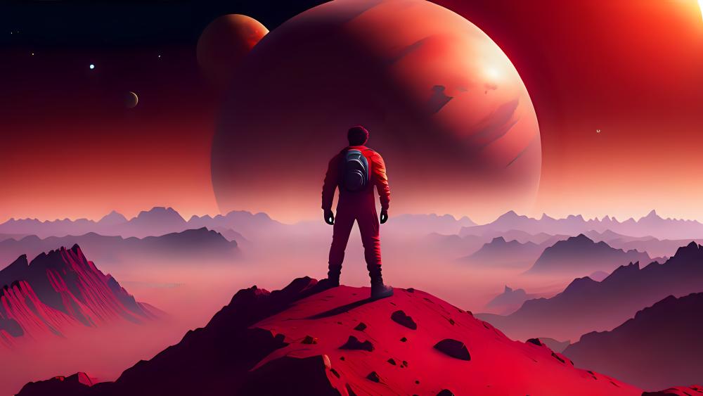 Gazing At The Red Planet wallpaper