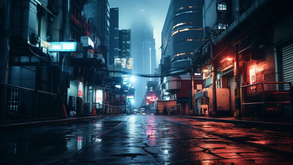 Cybernetic Metropolis at Twilight wallpaper