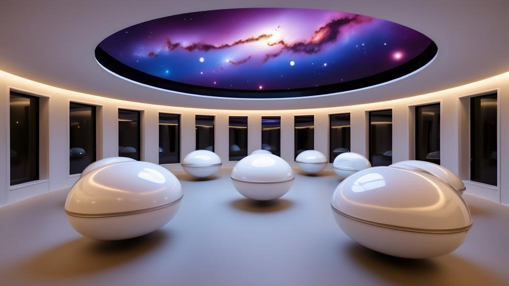Cosmic Meditation Pods wallpaper