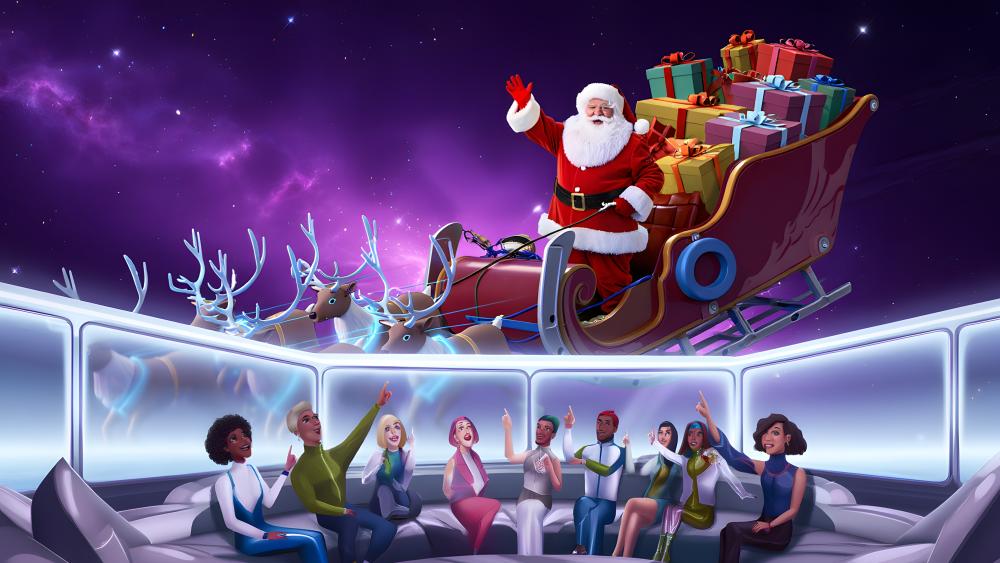 There Goes Santa Claus wallpaper