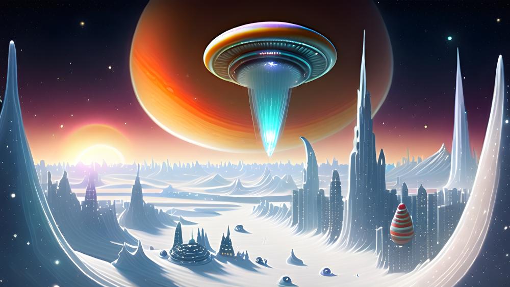 Frozen Saucer Landing wallpaper