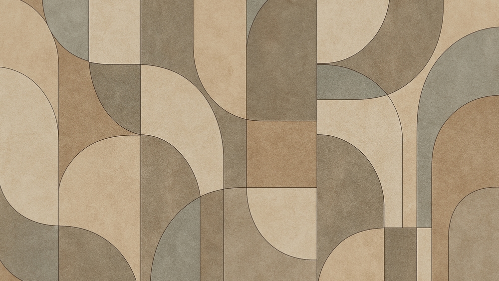 Mid Century Geometric Arches in Warm Neutral Tones wallpaper