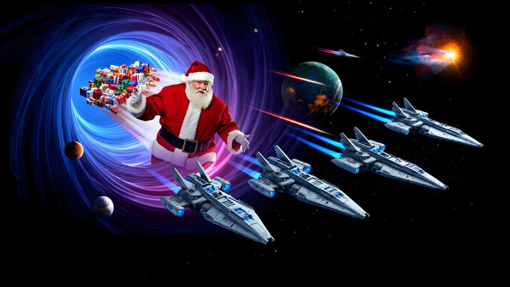 Santa's Rocket Brigade wallpaper