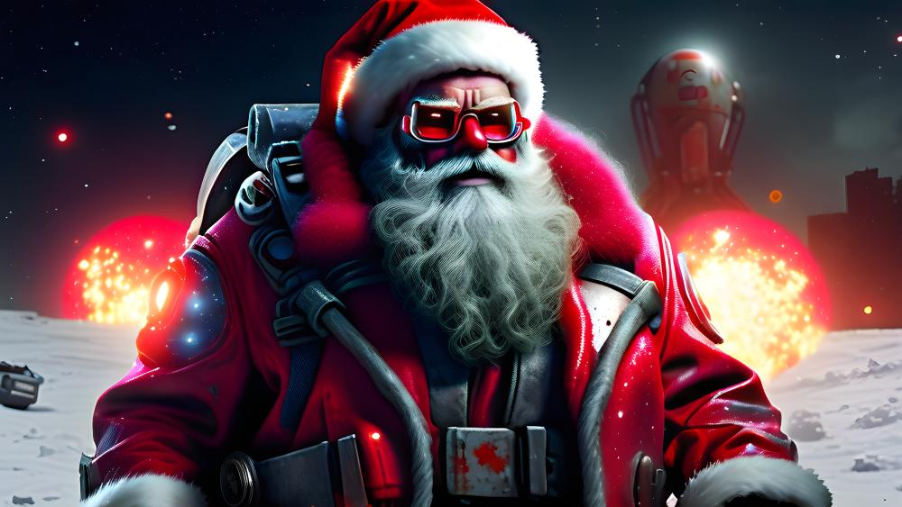 Rocket Pack Santa wallpaper