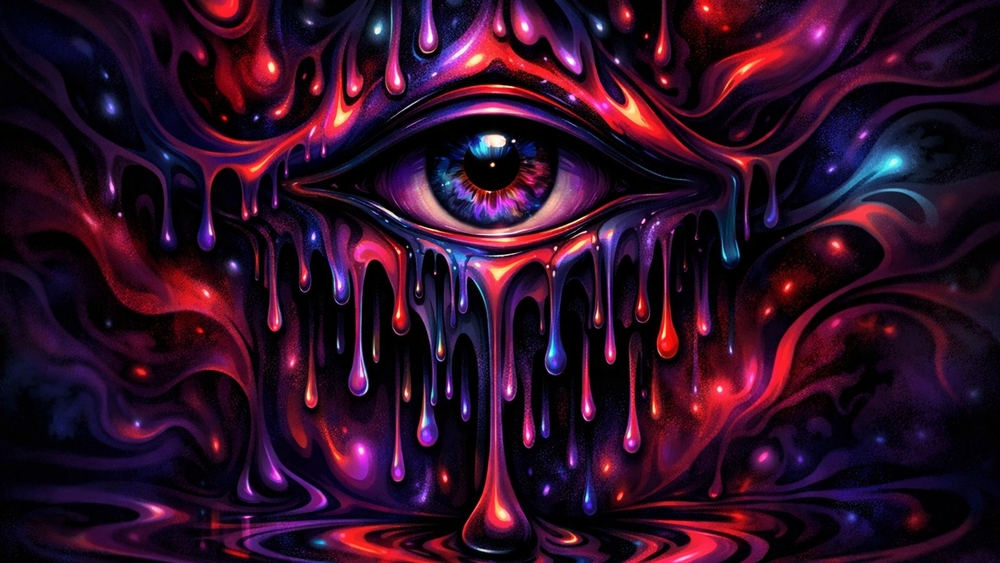 Cosmic Drip Eye in Neon Liquid Dreamscape wallpaper