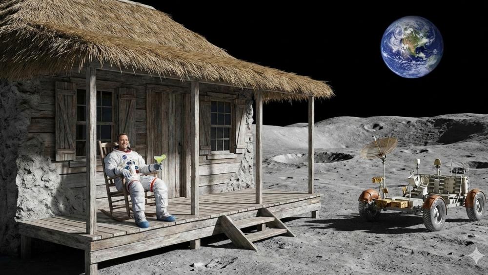 Beach House on the Moon wallpaper