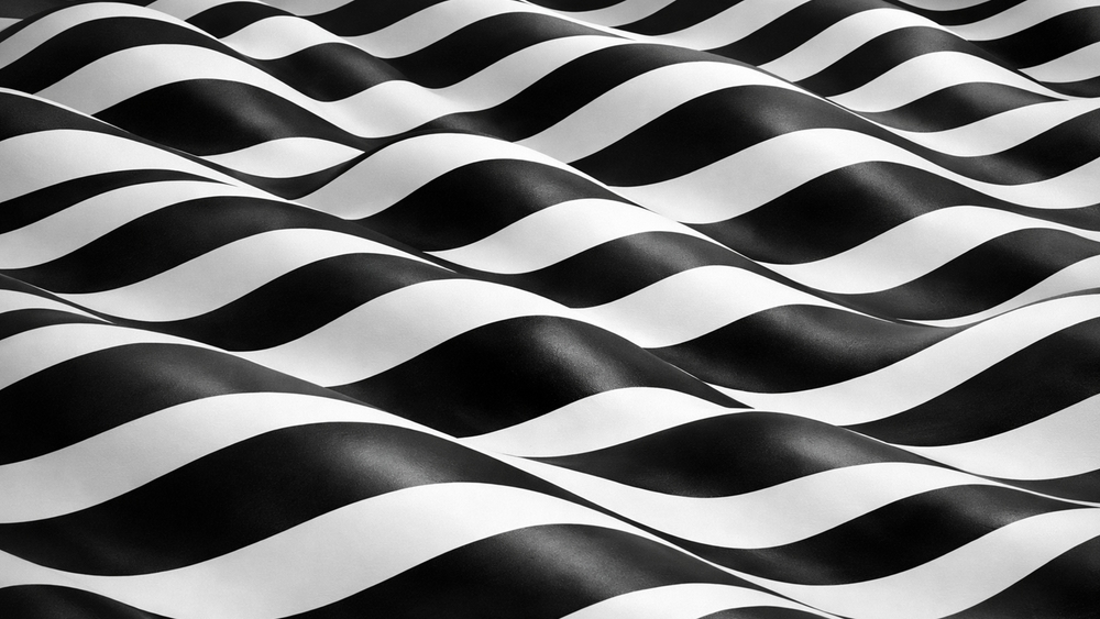 Monochrome Wavefield of Wavy Lines in Abstract AI Art wallpaper