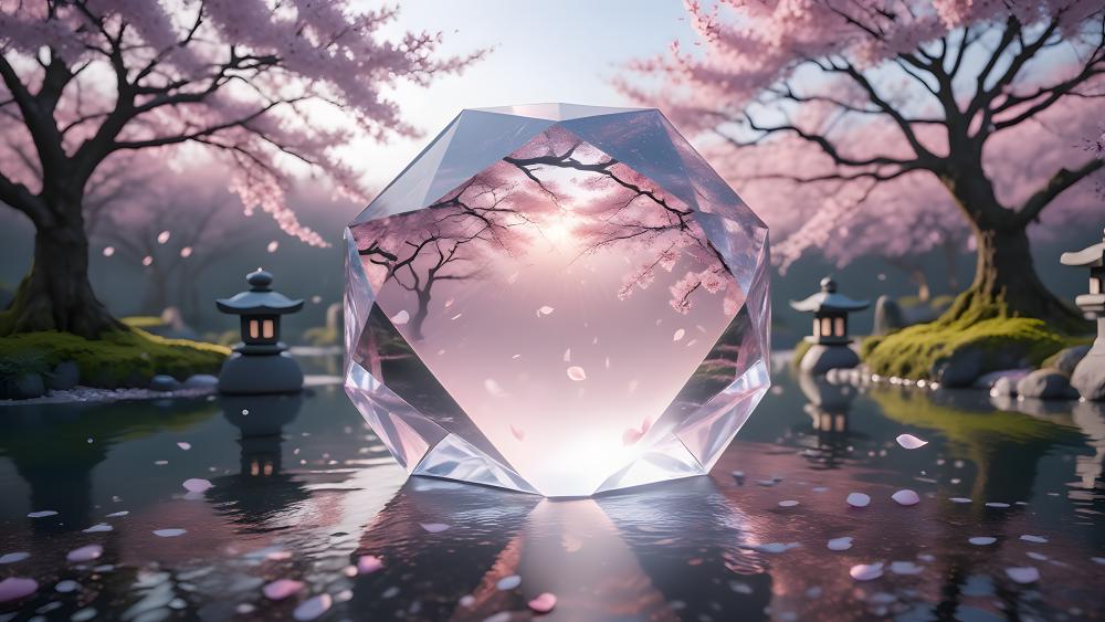 Cherry Blossum Reflections wallpaper