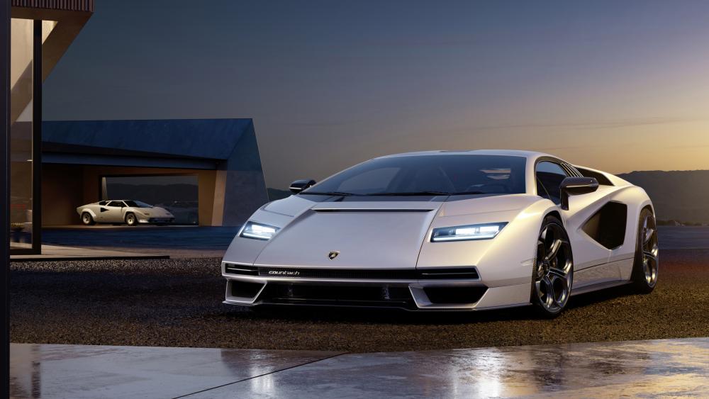 Lamborghini Countach LPI 800-4 Sunset Elegance 4K Wallpaper wallpaper