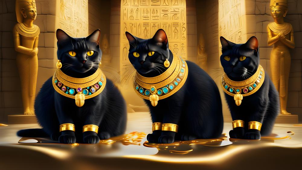 Egyptian Black Cats wallpaper