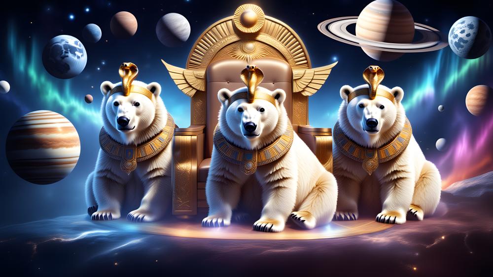 Cosmic Throne Pandas wallpaper