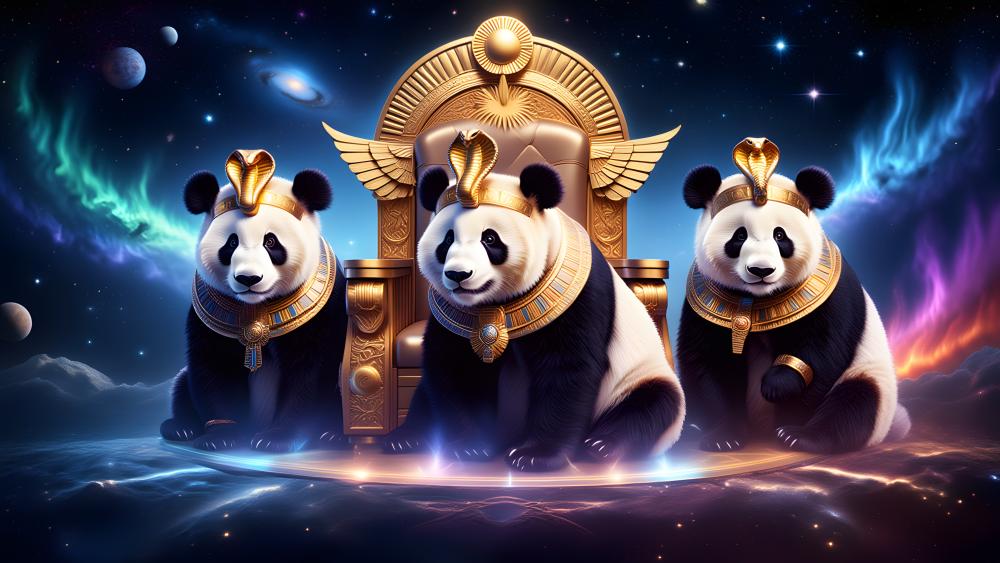 Cosmic Throne Pandas wallpaper