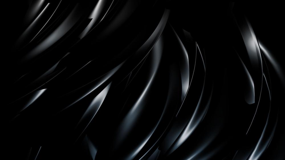 Midnight Gloss Waves in Monochrome Motion wallpaper