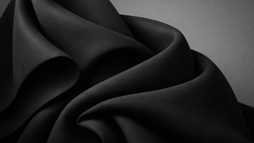 Midnight Drapes in Monochrome Flowing Shadows wallpaper