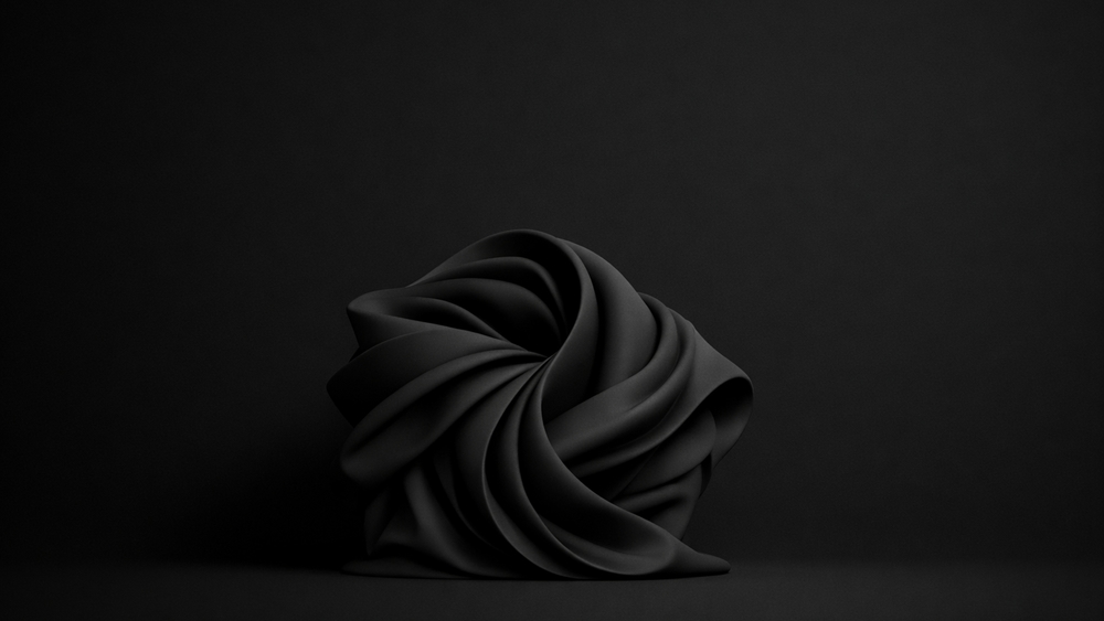 Midnight Monochrome Spiral Sculpture in Deep Shadow wallpaper