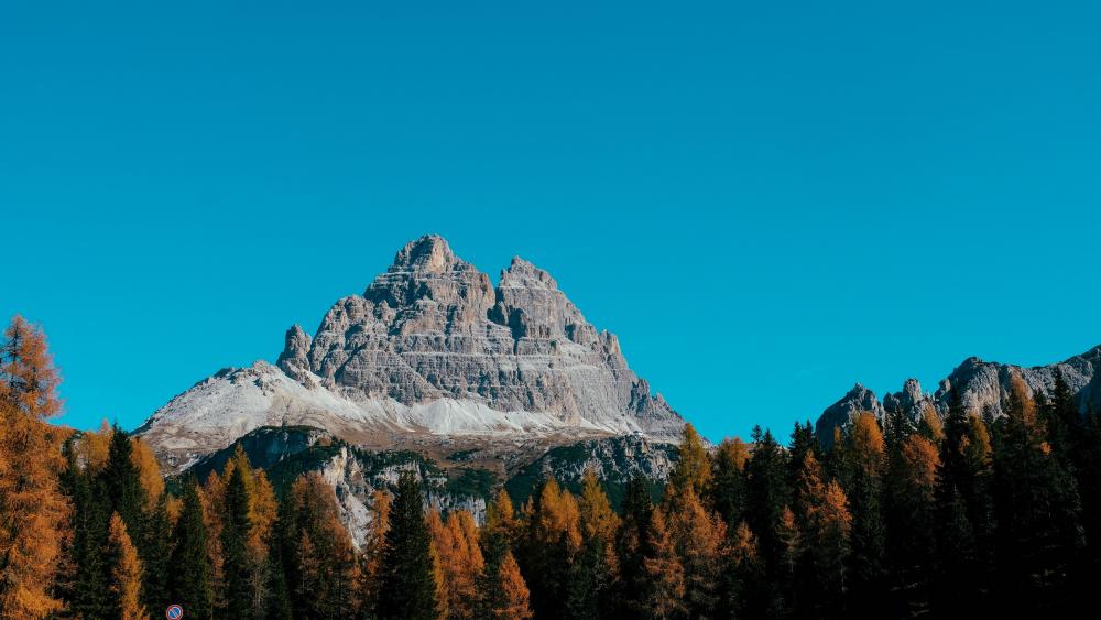 Autumn Silence Beneath Tre Cime di Lavaredo in the Dolomites wallpaper