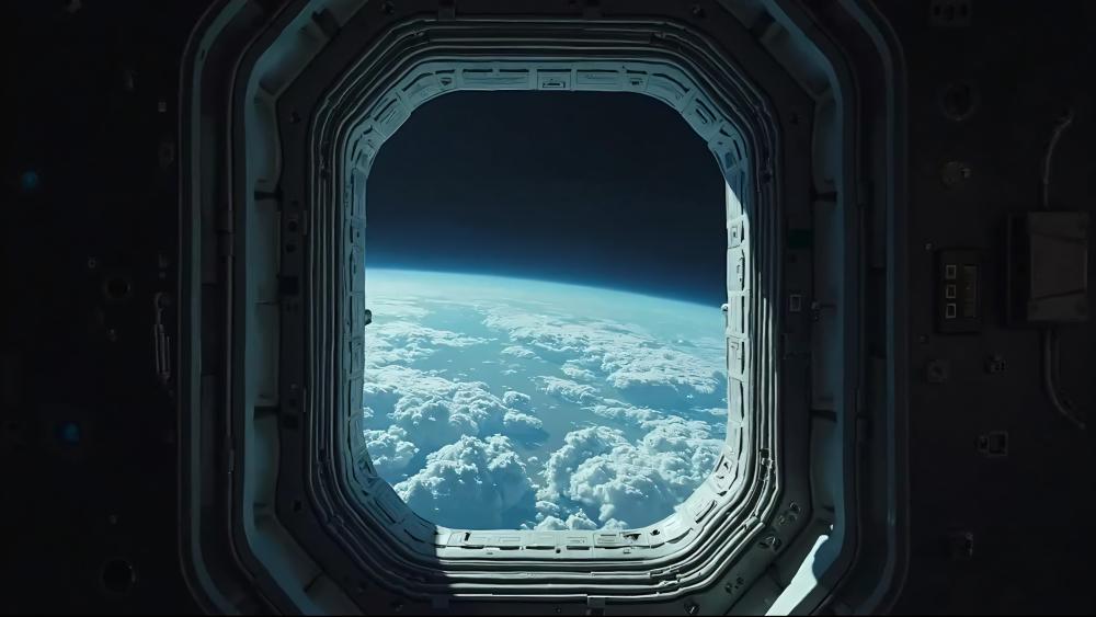 Orbital Window Dreamscape Above Earths Cloud Ocean wallpaper
