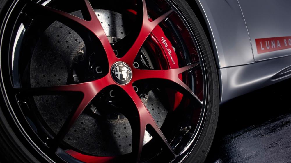 Crimson Alfa Romeo Alloy Wheel Close Up Performance Detail wallpaper