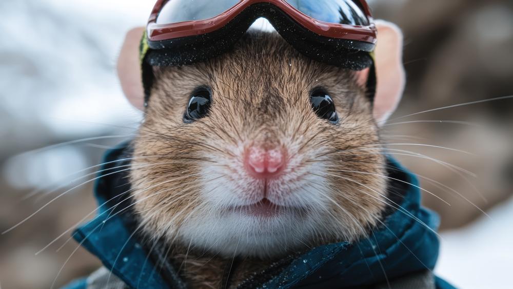 Goggle Wearing Hamster Ready for Adventure in Crisp 4K wallpaper