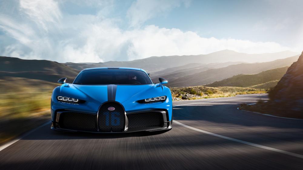 Bugatti Chiron Pur Sport Charging Through Mountain Roads in 4K wallpaper