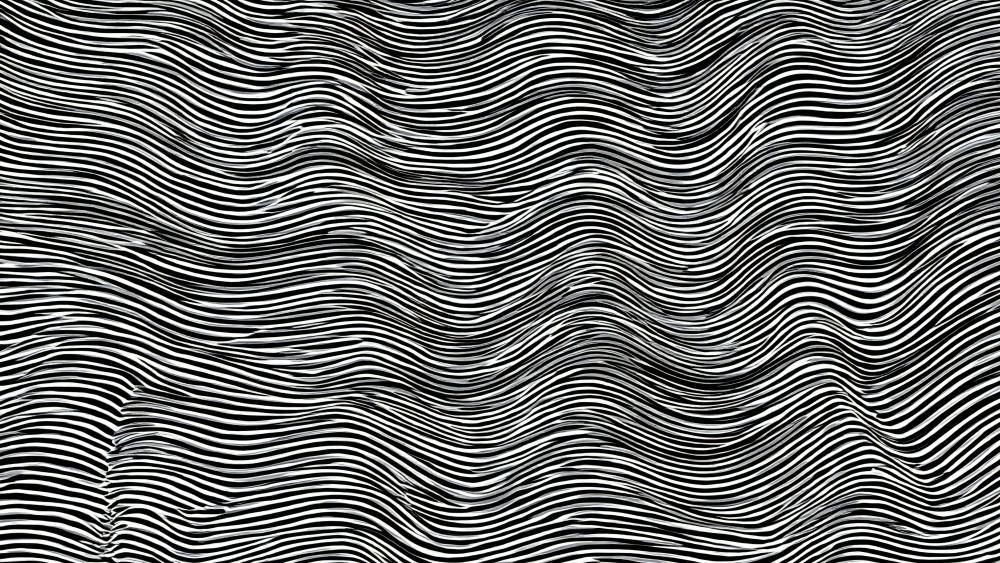 Monochrome Wavefield Lines in Hypnotic Black and White wallpaper