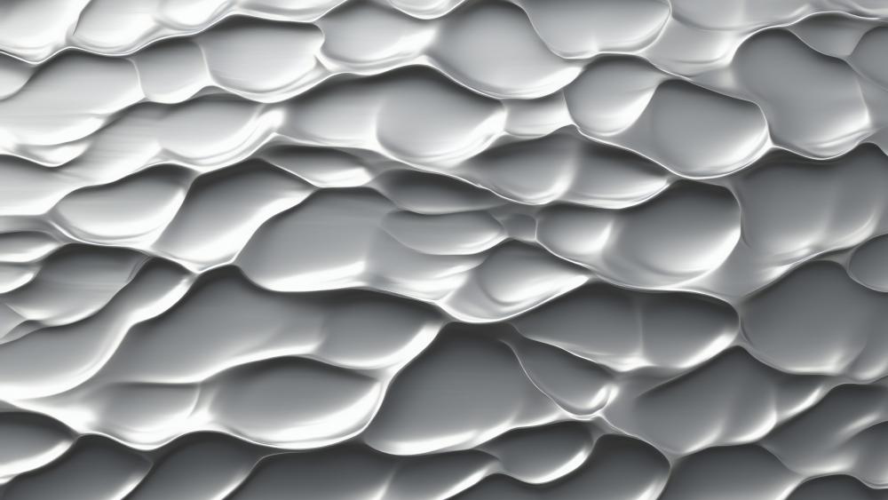 Liquid Silver Ripples on Metallic Grey Abstract Surface in 5K wallpaper