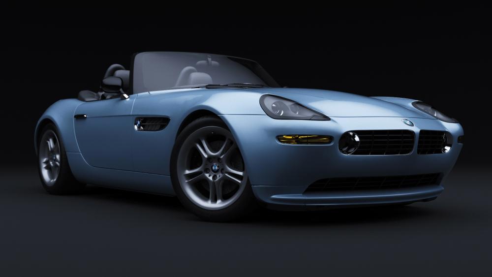 Silver Blue BMW Z8 Roadster in Dramatic Studio Lighting wallpaper