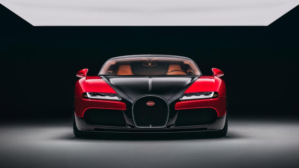 Midnight Studio Supercar Front View in Red and Black wallpaper