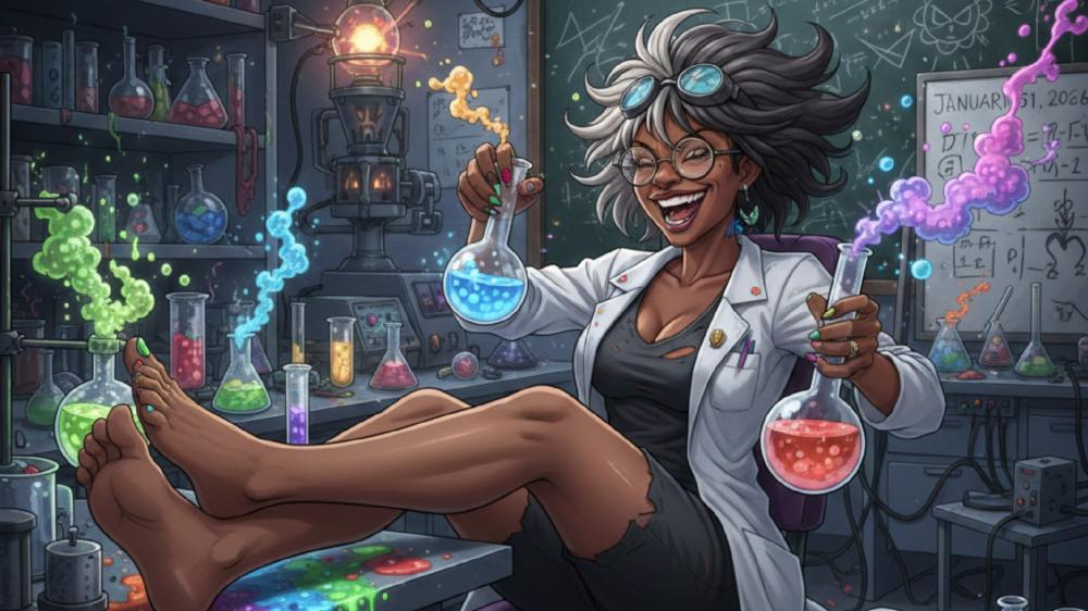 Finally cracked the code with a evil laugh relaxing witg her new studies!! wallpaper