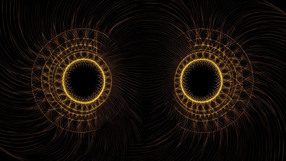 Dualing Gold Spirals wallpaper