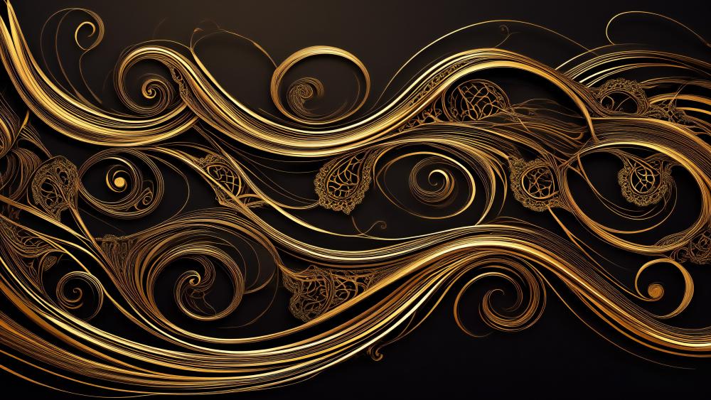 Intricate Gold Swirls wallpaper