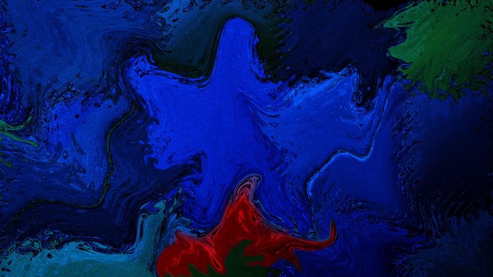 Celestial Inkstorm Over Abyssal Seas in Modern Fantasy Abstraction wallpaper
