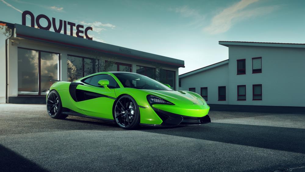 Neon Green Novitec McLaren 570GT Supercar 4K Wallpaper wallpaper