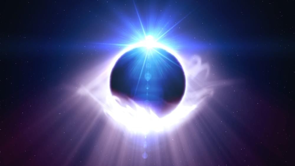 Celestial Glow Sphere in Deep Space Abstract Aura wallpaper