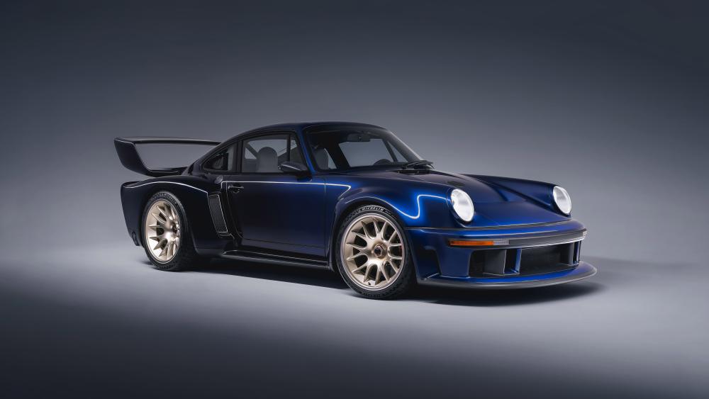 Singer DLS Turbo Porsche 911 In Midnight Blue 4K Wallpaper wallpaper