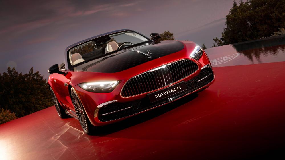 Mercedes Maybach SL 680 Monogram Series Red Black 4K Wallpaper wallpaper