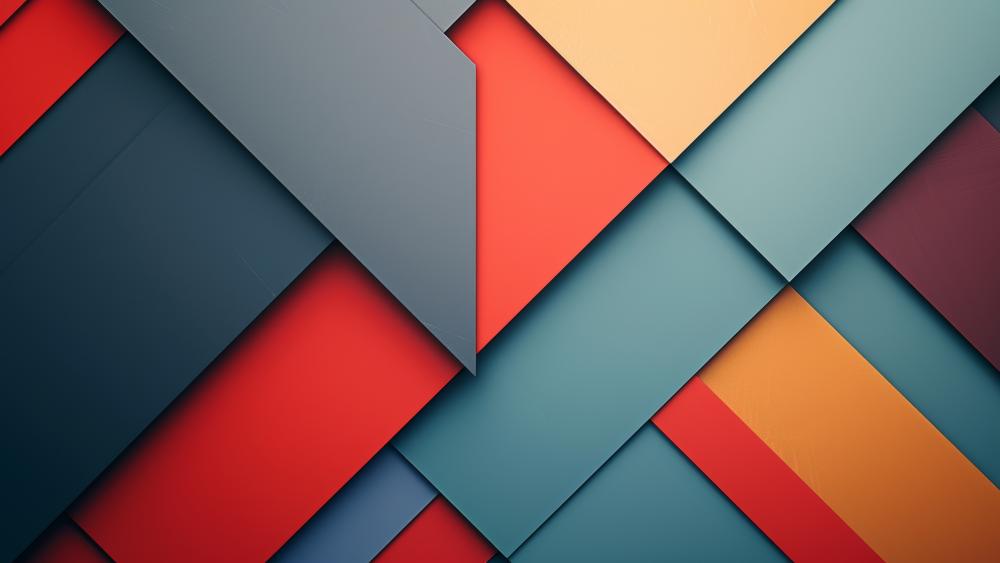 Layered Geometric Harmony in Bold Modern 5K Abstract Design wallpaper