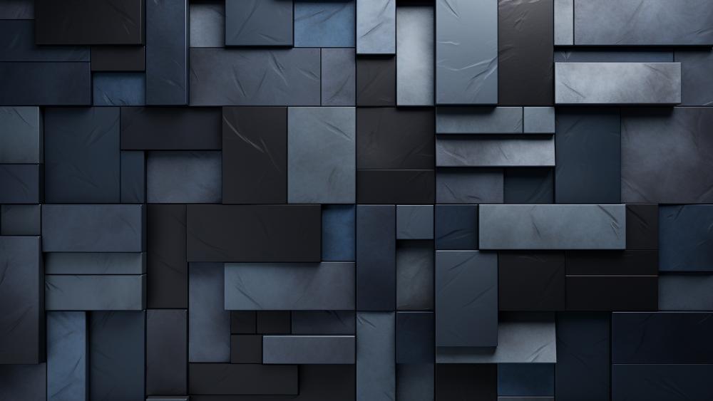 Graphite Geometry Panels in Layered Grey Abstract Pattern wallpaper