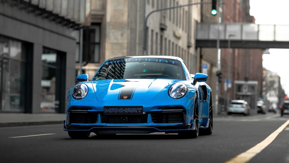 Manhart TR 900 II Porsche 911 Turbo S Blue Street Dominance wallpaper