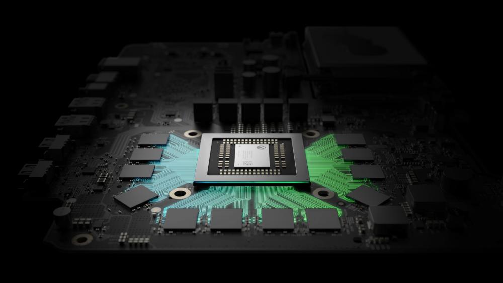 Glowing Xbox Chipset Circuit Board Macro Tech Wallpaper wallpaper