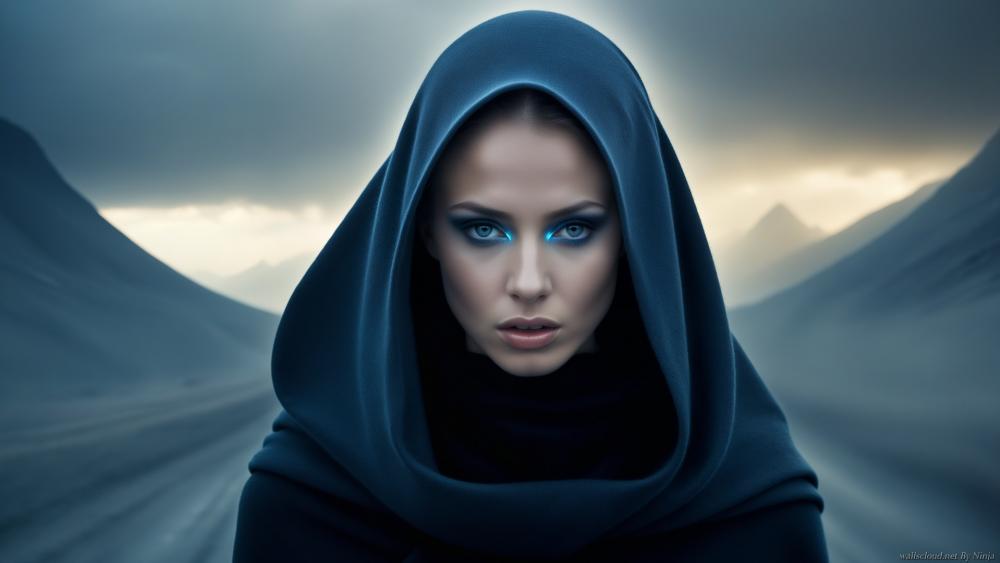 Veiled Sorceress of the Misty Highlands wallpaper