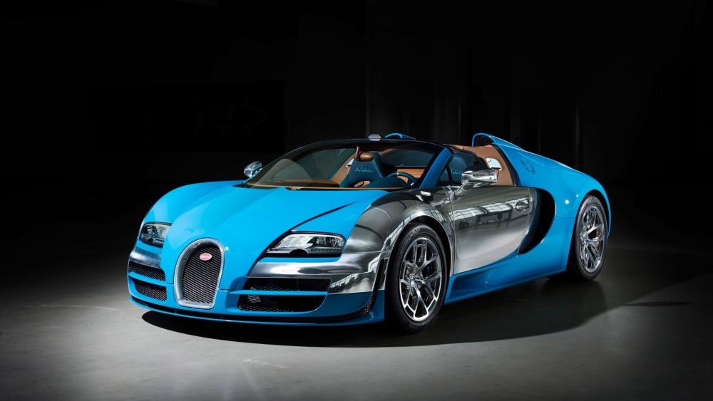 Bugatti Veyron Grand Sport in Electric Blue Supercar Glory wallpaper