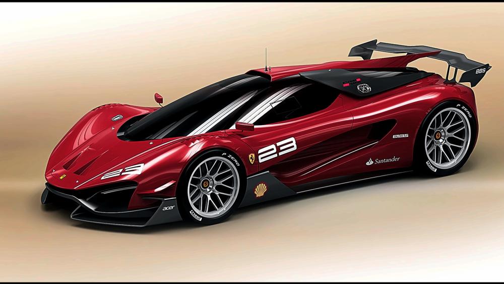Ferrari Xezri Competizione Hypercar in Deep Red Racing Livery wallpaper