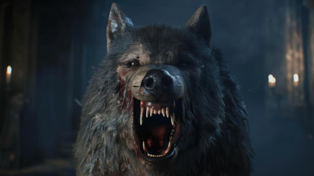 Moonlit Werewolf Fury in a Haunted Forest 5K Fantasy Wallpaper wallpaper